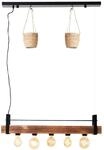Brilliant Pendelleuchte Bankwood 5-flammig Holz-Schwarz