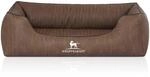 Knuffelwuff Hundebett Tampa Orthop&auml;disch Kunstleder M-L 85 x 63cm Braun