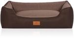 Knuffelwuff Hundebett Luke Velours M-L 85 x 63cm Braun-Potatoe