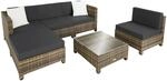 Tectake Aluminium Rattan Lounge Wetterfest und Uv Best&auml;ndig Dicke Der Polster 10 cm
