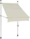 vidaXL Einziehbare Markise Handbetrieben 100 cm Creme 145833