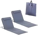 Outsunny Strandliege 2er-Set mit Tasche Grau
