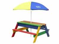 Axi Nick Sand & Wasser Picknicktisch Regenbogen mit Sonnenschirm