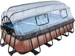 EXIT Wood Pool Braun 540x250x100cm m. Sandfilterpumpe u. Abdeckung
