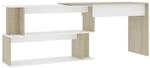 vidaXL Eckschreibtisch Wei&szlig; Sonoma-Eiche 200x50x76 cm Holzwerkstoff 801103