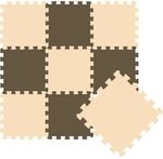 LittleTom Baby & Kinder Puzzlematte 30 x 30 cm 9 St&uuml;ck Hell-braun & Dunkelbraun