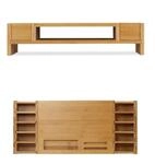 Relaxdays Monitorst&auml;nder Bambus Natur Mit 3 F&auml;chern 15 cm x 65 cm x 28 cm 5,3 kg