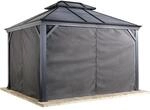 Sojag Vorhang Set 299 cm x 364 cm Dunkelgrau f&uuml;r Aluminium Pavillon Mykonos