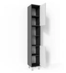 Vicco Badschrank Fynn Anthrazit/Wei&szlig; Hochglanz 30 x 190 cm