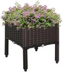 Outsunny Hochbeet Kunststoff Braun 1-teilig 40cm x 40cm x 44cm