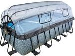 EXIT Stone Pool Grau 540x250x122cm m. Sandfilterpumpe u. Abdeckung u. W&auml;rmepumpe