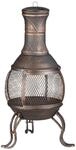 Relaxdays Aztekenofen Stahl Gusseisen Schwarz Bronze mit Sch&uuml;rhaken und Funkenschutz