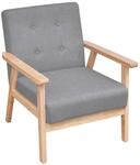 vidaXL Sessel Hellgrau Stoff Modell 1