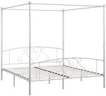 vidaXL Himmelbett-Gestell Wei&szlig; Metall 180 x 200 cm618200