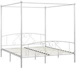 vidaXL Himmelbett-Gestell Wei&szlig; Metall 200 x 200 cm618201