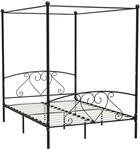 vidaXL Himmelbett-Gestell Schwarz Metall 140 x 200 cm618205