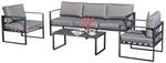 Jet-Line Gartenm&ouml;bel Lounge-Set Kreta II hellgrau mit Aluminiumrahmen