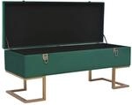 vidaXL Bank mit Staufach 105 cm Gr&uuml;n Samt