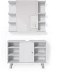 Vicco Badm&ouml;bel-Set Fynn Wei&szlig; 2 Teile Unterschrank 80 cm