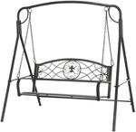 Outsunny Gartenschaukel f&uuml;r 2 Personen Schwarz 167 x 123 x 175 cm