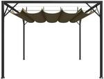 vidaXL Gartenpavillon mit Ausziehbarem Dach 3x3 m Taupe 180 g/m2