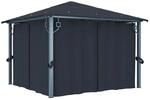 vidaXL Pavillon mit Vorh&auml;ngen 300x300 cm Anthrazit Aluminium 48043
