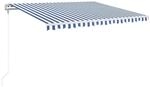 vidaXL Markise Automatisch Einziehbar 400x350 cm Blau und Wei&szlig; 3068986