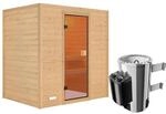Karibu Sauna Selena mit Ofen intergrierte Stg.Natur