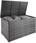 Tectake Aluminium Auflagenbox Oslo 750 L Mit Rattangeflecht Griffschlaufen An Den