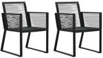 vidaXL Gartenst&uuml;hle 2 Stk Schwarz PVC Rattan 48572