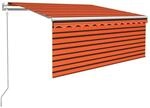 vidaXL Markise Automatisch Einziehbar mit Volant 3,5x2,5m Orange Braun 3069290