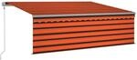 vidaXL Markise Automatisch Einziehbar mit Volant 4x3m Orange und Braun 3069430