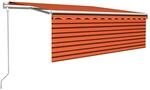 vidaXL Markise Automatisch Einziehbar mit Volant 4x3m Orange und Braun 3069310