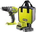 Ryobi Akku-Bohrschrauber One+ R18DD3-120S mit Akku und Ladeger&auml;t 18 V