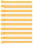vidaXL Balkon-Sichtschutz Wei&szlig; und Gelb 120x300 cm Oxford-Gewebe 134908