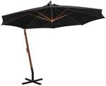 vidaXL Ampelschirm mit Mast Schwarz 3,5x2,9 m Massivholz Tanne 313772