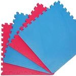 eyepower Kampfsportmatte mit Rand 63 x 63 x 2 cm Blau 4er Set