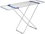 Relaxdays W&auml;schest&auml;nder Edelstahl Silber Blau Ausziehbar Klappbar Rutschfest 97 cm