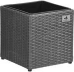 Gartenfreude Pflanzk&uuml;bel Polyrattan 28 cm x 28 cm Grau