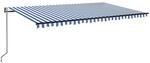 vidaXL Automatische Markise mit LED & Windsensor 500x300 Blau und Wei&szlig; 3069151