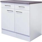 Flex-Well Exclusiv K&uuml;chen-Unterschrank Joelina 80 cm Wei&szlig;