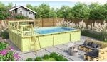 Karibu Pool 3 44 mm Set KDI mit 2 Sonnenterrassen