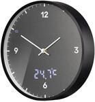 Bresser Wanduhr MyTime mit LED-Sekunden-/Temperaturanzeige &Oslash; 24 cm Anthrazit