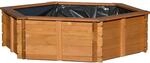 Dobar Gartenteich Hexagon inkl. Teichfolie Kiefer Braun 149 x 128,5 x 40 cm FSC&reg;