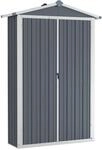 vidaXL Ger&auml;tehaus Grau 107,5x46x183 cm Verzinkter Stahl 786984