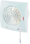 VENTS Axialer Abluftventilator F&uuml;r Wand Quiet 100 VT Mit Zugschalter & Nachlauf