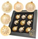 Krebs Glas Lauscha Weihnachtsbaumkugeln Gold 9-tlg. 8cm