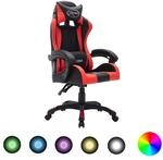 vidaXL Gaming-Stuhl mit RGB LED-Leuchten Rot und Schwarz Kunstleder 287997
