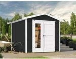 weka Holz-Gartenhaus 224 A Satteldach Anthrazit neue Design-Doppelt&uuml;r
