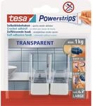 Tesa Powerstrips Haken Transparent-Wei&szlig; 2 St&uuml;ck